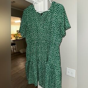 SHEIN Green Flutter Sleeve Midi Sundress